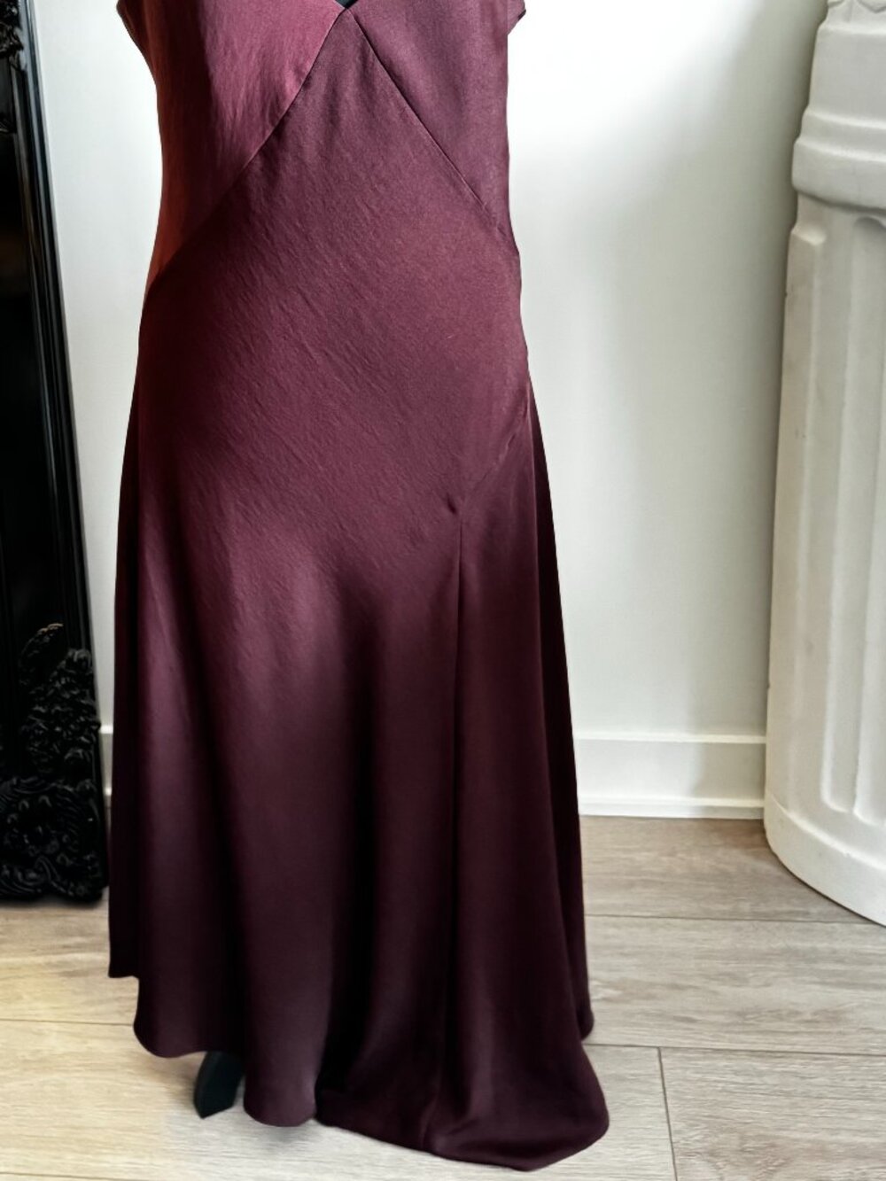 Burgundy All Saints Sweater and handkerchief hem Slip Dress and Sweater - Picture 3 of 4